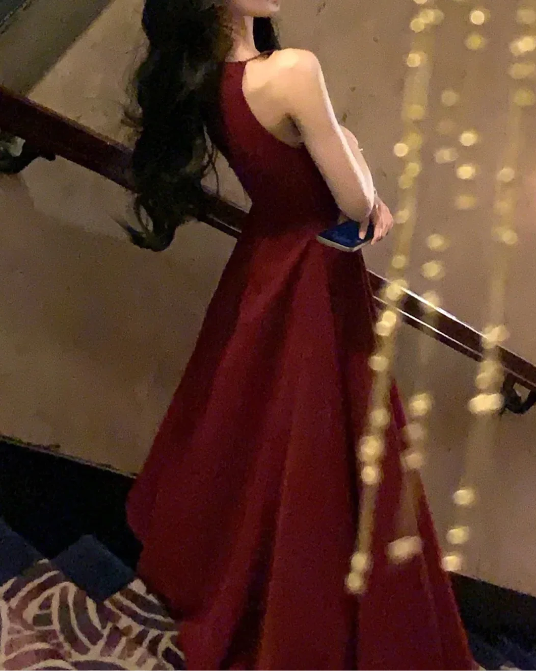 Solid Red Colour Sleeveless A-Line Midi Dress