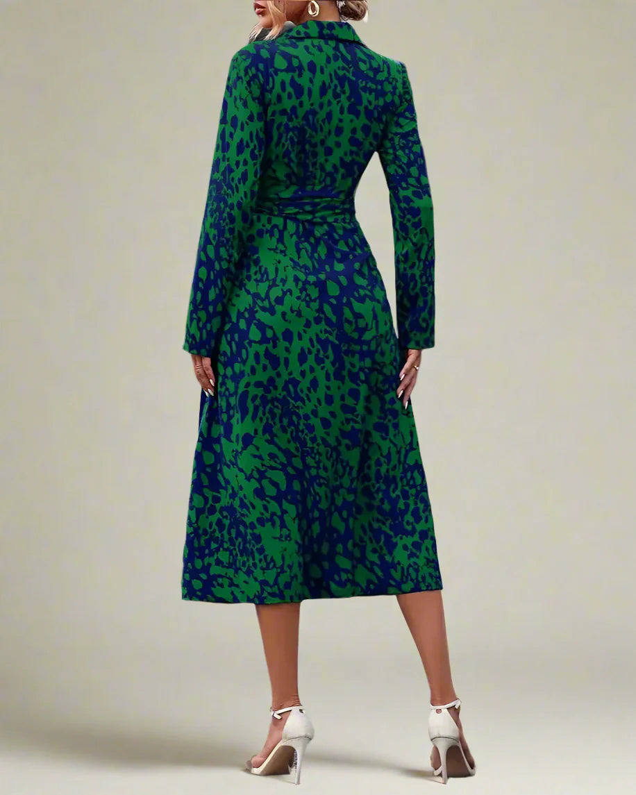 Bold print with a flattering shape and timeless fit midi dress