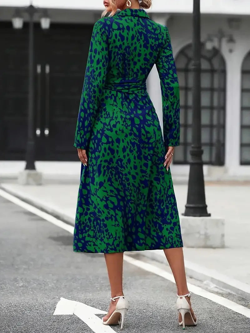 Bold print with a flattering shape and timeless fit midi dress
