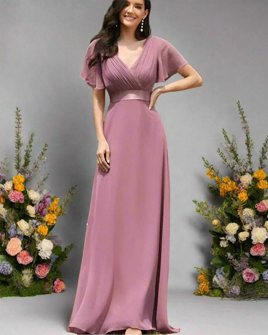 Elegant Plus Size Chiffon Evening Dress A-Line Style