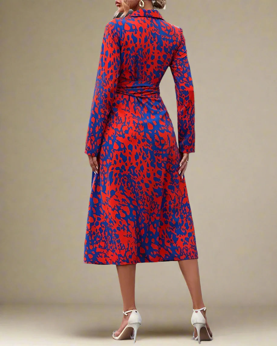 Bold print with a flattering shape and timeless fit midi dress