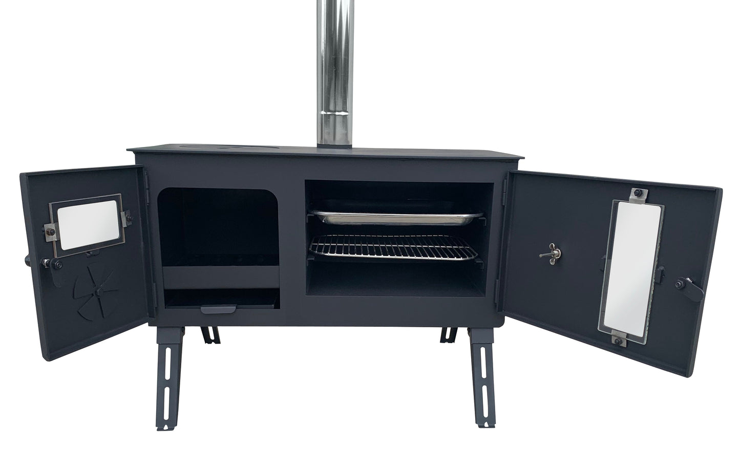 Firebox Eco Burn Range Oven Portable Wood Stove | 3.5kw 20.5kg - Robens Tipi Kit