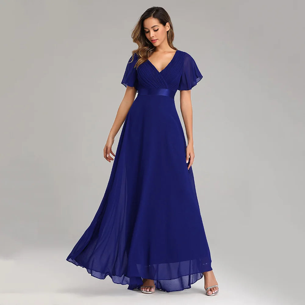 Elegant Plus Size Chiffon Evening Dress A-Line Style