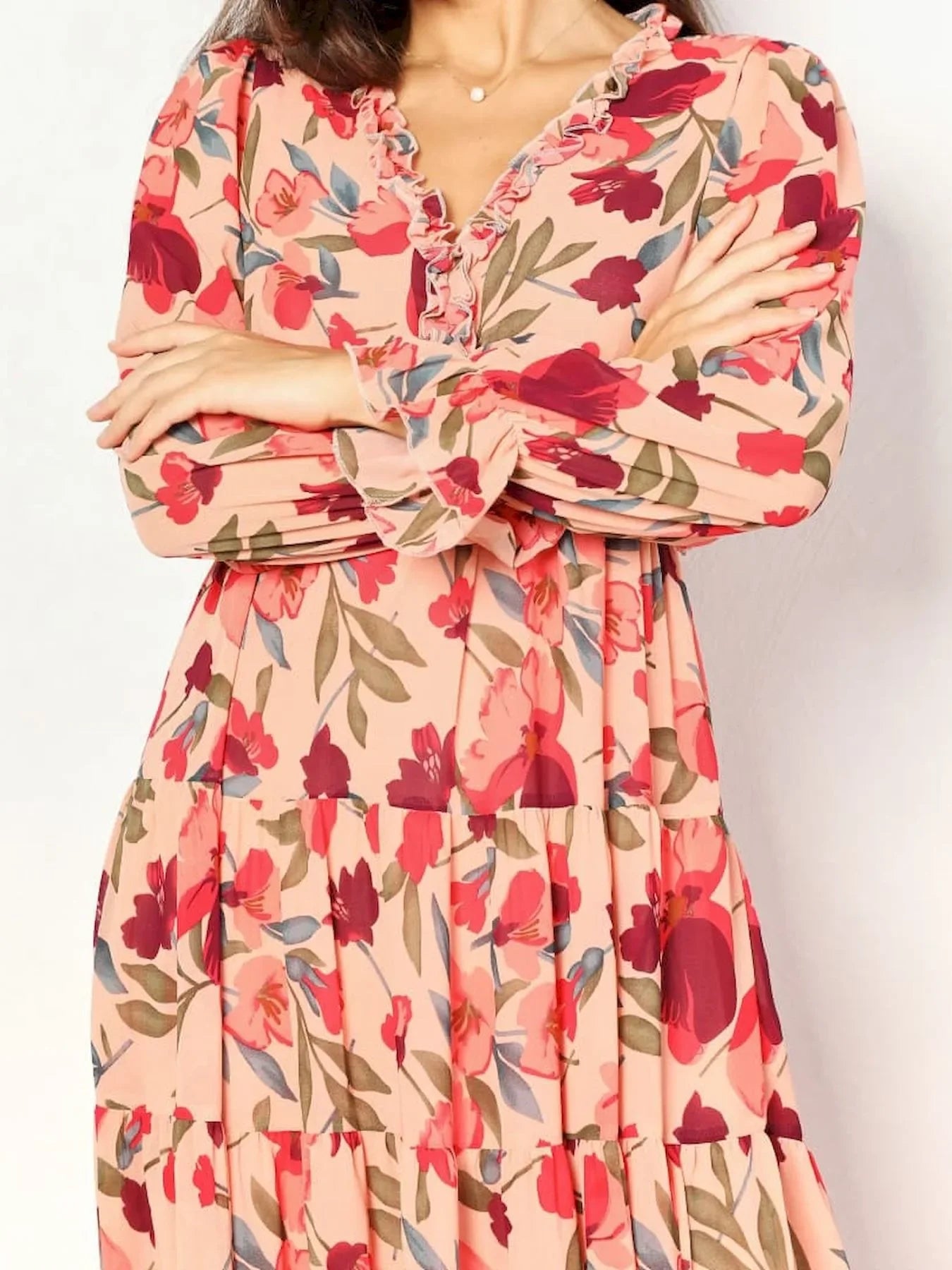 Bohemian Knot-Front Tiered Maxi Dress