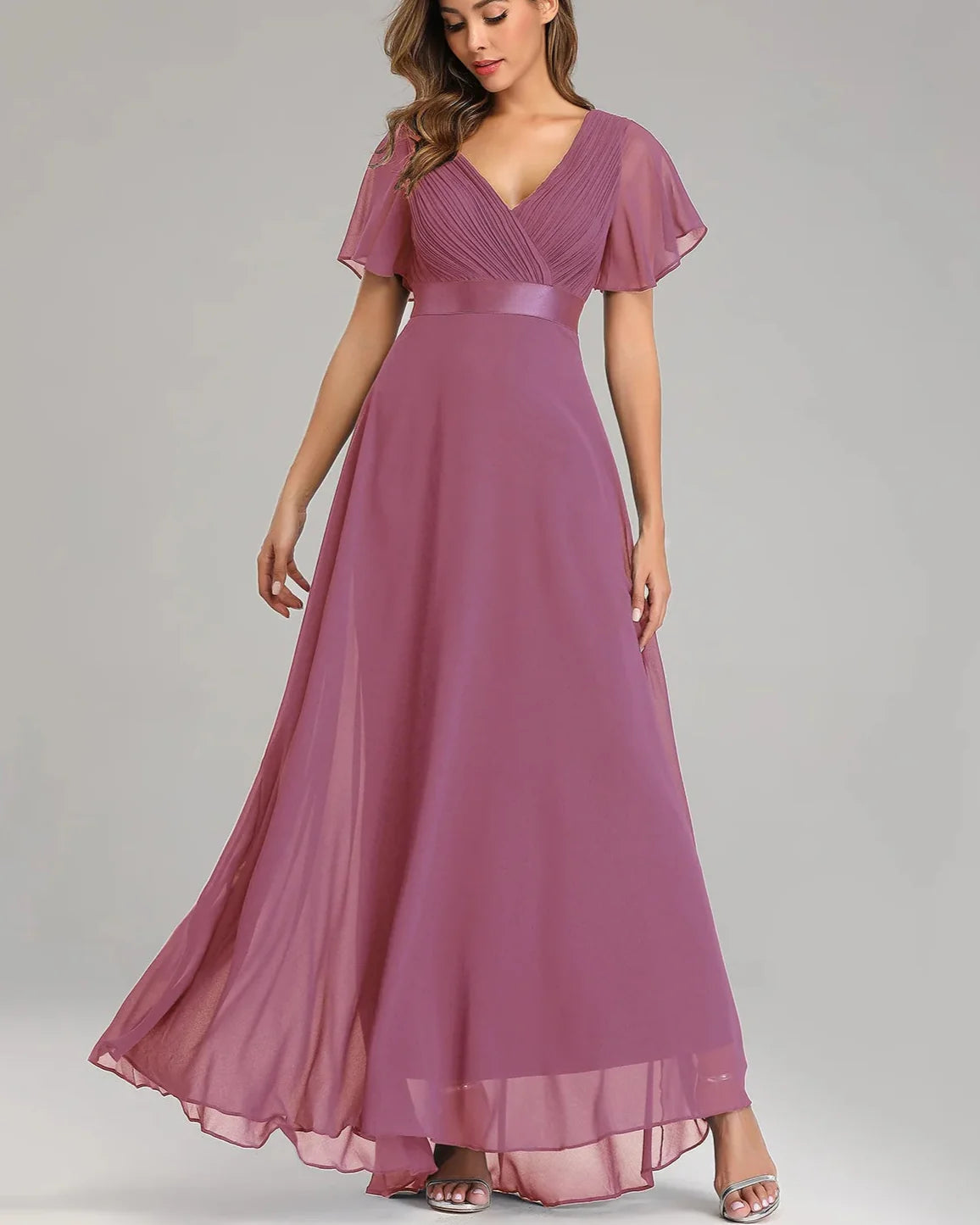 Elegant Plus Size Chiffon Evening Dress A-Line Style