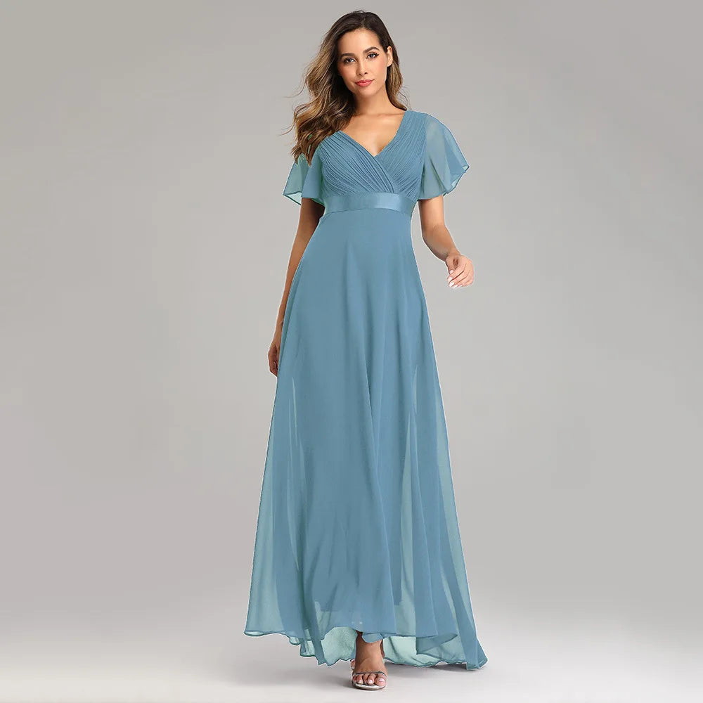 Elegant Plus Size Chiffon Evening Dress A-Line Style