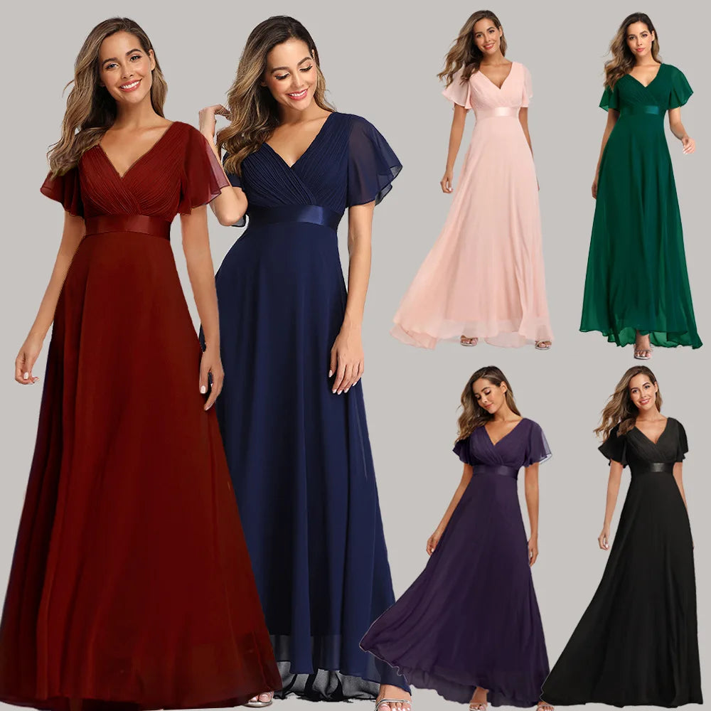 Elegant Plus Size Chiffon Evening Dress A-Line Style