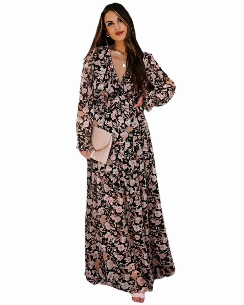 Bohemian Knot-Front Tiered Maxi Dress
