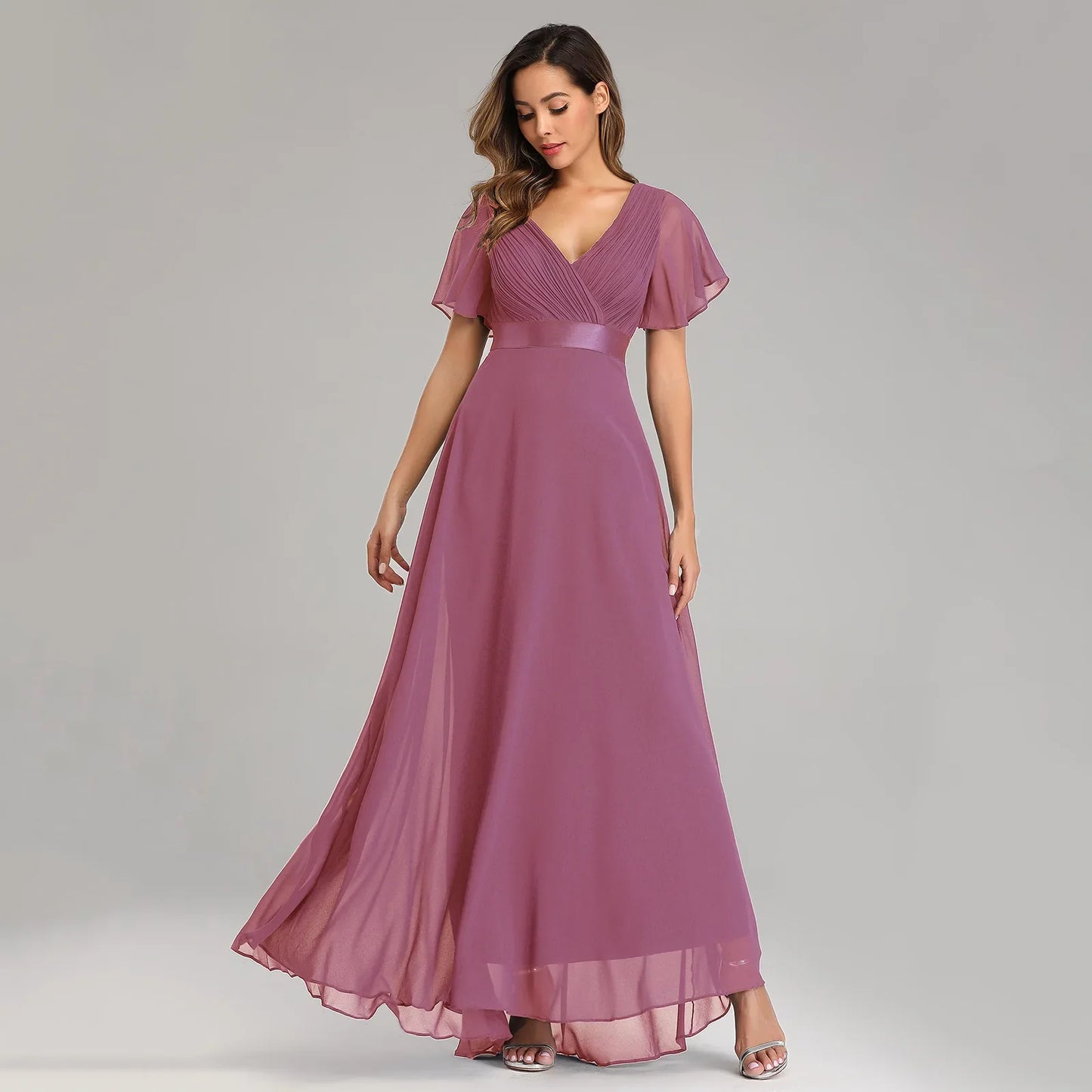 Elegant Plus Size Chiffon Evening Dress A-Line Style