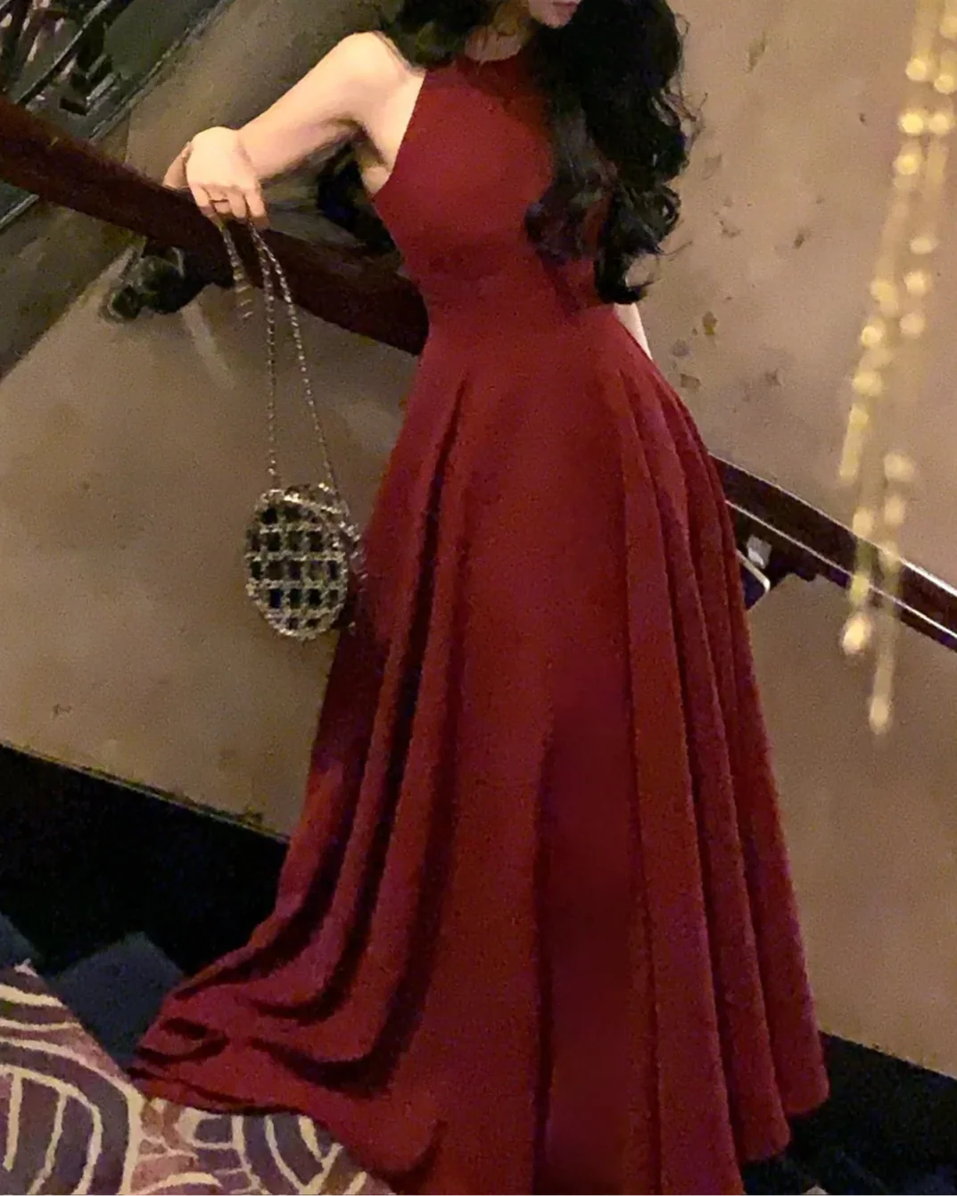 Solid Red Colour Sleeveless A-Line Midi Dress