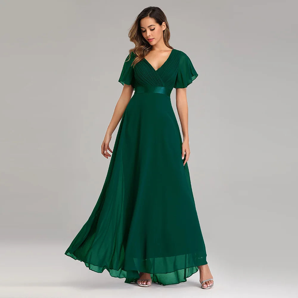 Elegant Plus Size Chiffon Evening Dress A-Line Style