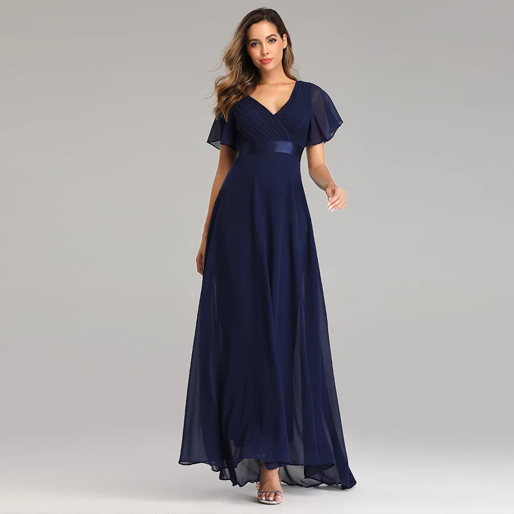 Elegant Plus Size Chiffon Evening Dress A-Line Style