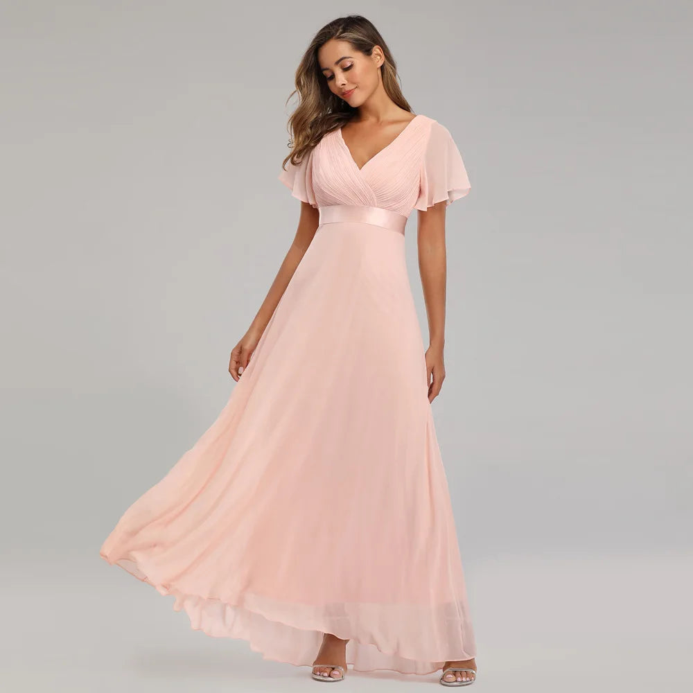 Elegant Plus Size Chiffon Evening Dress A-Line Style