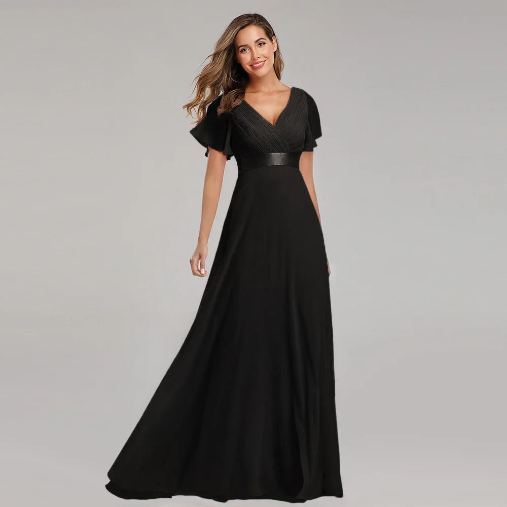 Elegant Plus Size Chiffon Evening Dress A-Line Style