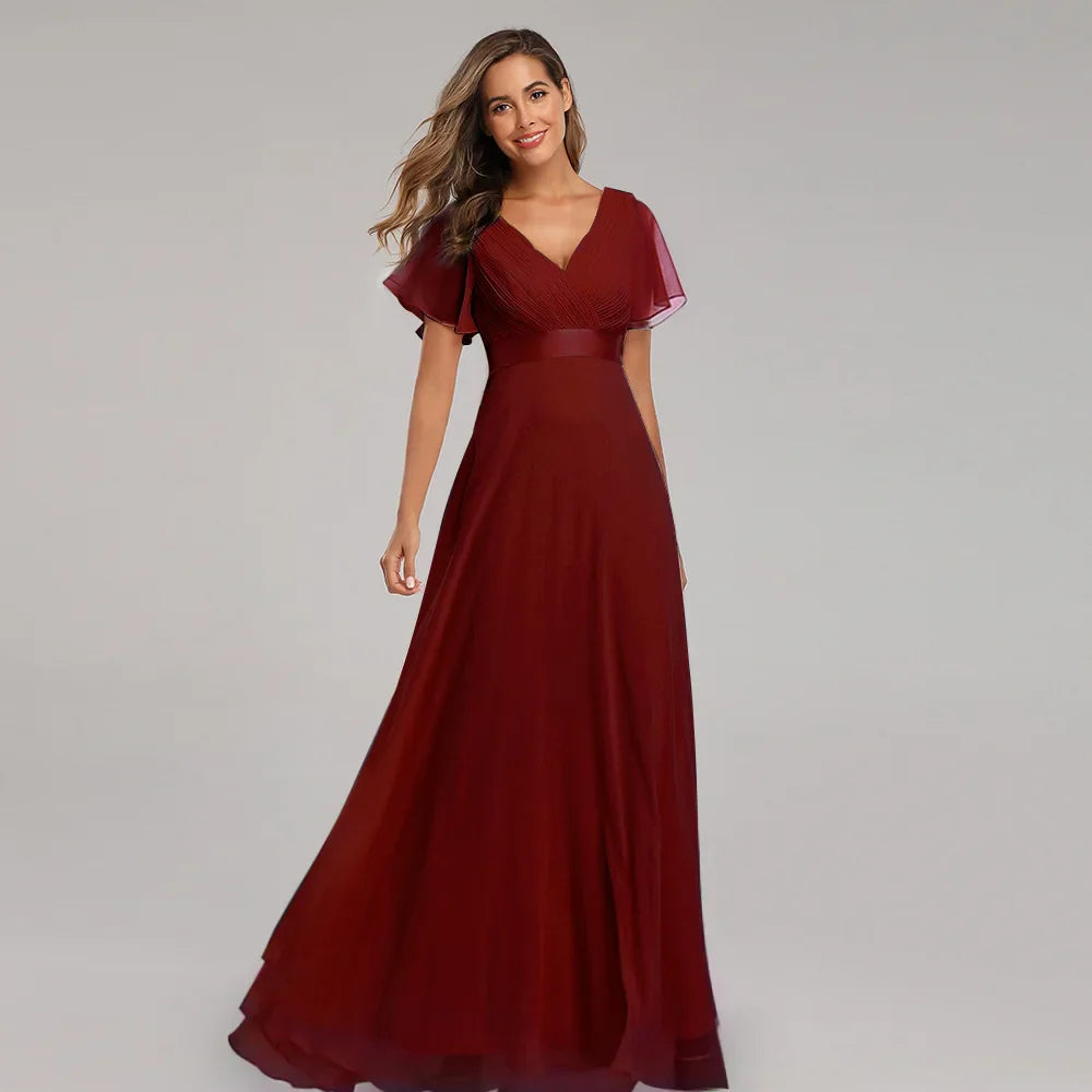 Elegant Plus Size Chiffon Evening Dress A-Line Style