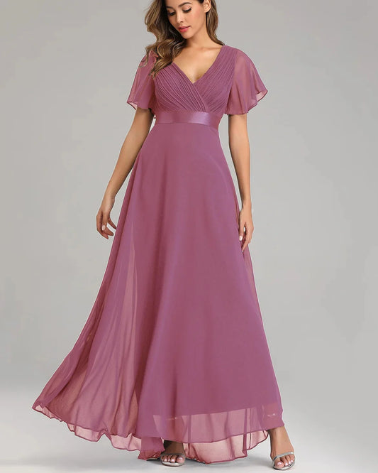 Elegant Plus Size Chiffon Evening Dress A-Line Style